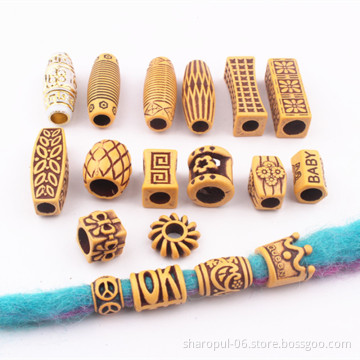 wood Metal Braiding hair Jewelry locs hair attachment Jamaica dread lcos Accessory hair beads